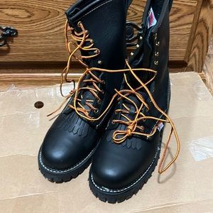 Carolina Boots Plain Toe Logger Black 9.0 Black